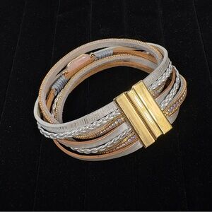 Multi-Layer Faux Leather Wrap Bracelet
